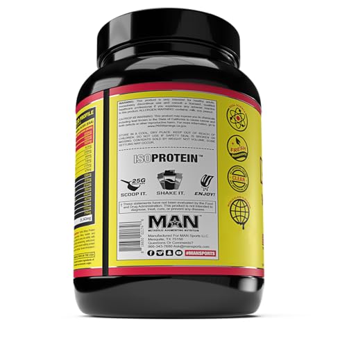 MAN Sports New Flavor ISO-Protein Hydrolyzed 100% Pure Whey Protein Isolate Powder, Cookies and Cream, 1.42 Pounds (20 Days Supply)