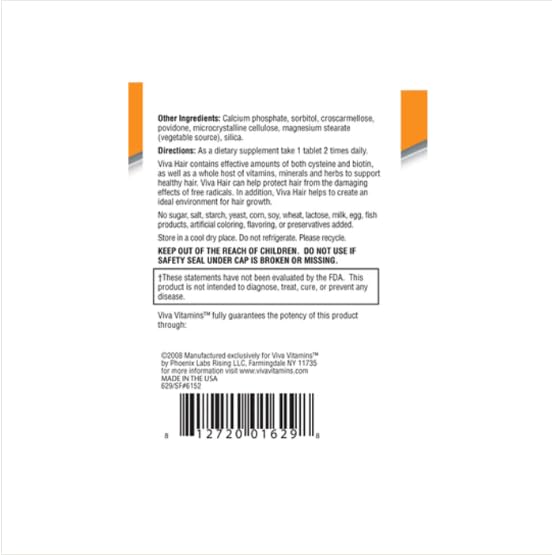 Hair Growth Vitamins for Women & Men, Multivitamin Hair Growth Supplement with Biotin Supplement & L-cysteine, Hair Regrowth Treatment for Women & Men, Hair Vitamins to Prevent Hair Loss, 120 Tablets