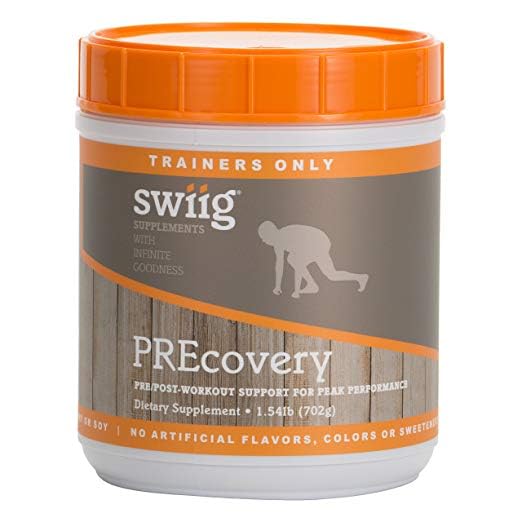 swiig PREcovery, Pre Workout Powder, No GMO Ingredients, No Dairy or Soy, No Artificial Flavors, Colors or Sweeteners, No Preservatives, No Gluten, 1.54 Pound Jar