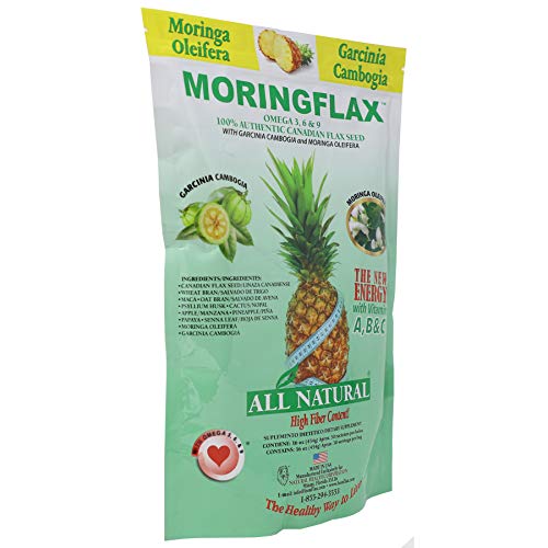 MORINGFLAX Bag Formula 100 Natural Canadian Flax Seed with Garcinia Cambogia and Moringa Oleifera Bag, Tan, 16 Ounce