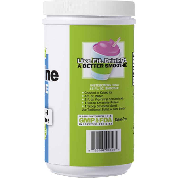 DrinkFit Smoothie Powder Mix | Specially Formulated Boost Supplements for Blended Smoothies | Meal Replacement Shakes Gluten Free - 2.2lbs Jug (Glutamine)