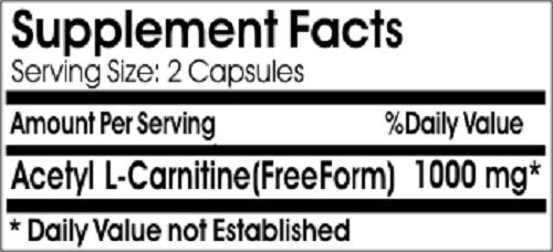 Acetyl L-Carnitine 1000 Mg 200 Capsules