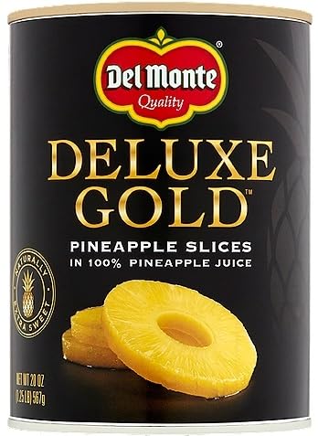 Delmonte Deluxe Gold Pineapple Slices Chunks Tidbits 20 Ounce Pack of 6  with Make Your Day Mini Spatula