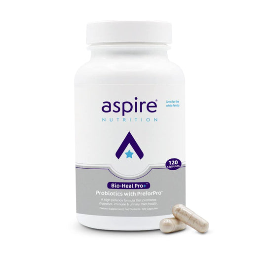 Aspire Nutrition Bio-Heal Pro+ 6-in-1 Probiotic Capsules Supplement - Daily Probiotic Formula for Women, Men, and Kids - 30 Day Supply