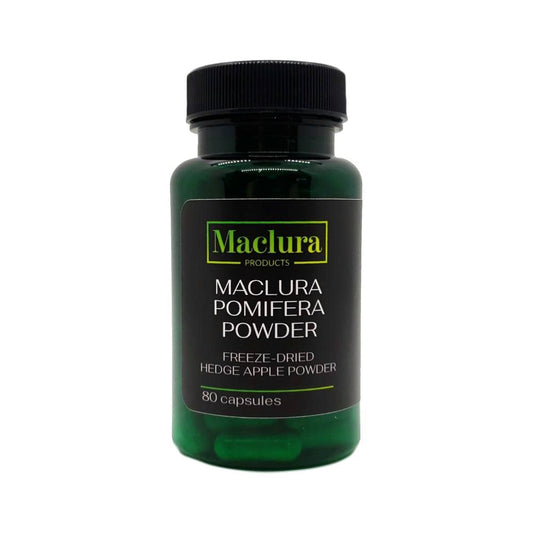 Maclura Products Pomifera Powder Freeze-Dried Hedge Apple Osage Orange Powder - 80 Capsules, 1.0 Ounce, (Pack of 1)