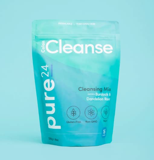 Pure 24 Total Detox Colon Care Mix Cleanse - Vegan Non-GMO Gluten-Free - Safe Digestion & Weight, Detox, & Gut Health - 8 Oz