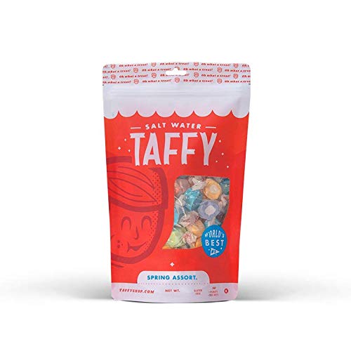 Taffy Shop Spring Mix Salt Water Taffy  Small Batch Salt Water Taffies Made in the USA  Super Soft Sweet Taffy Candy  Guaranteed Fresh  GlutenFree SoyFree PeanutFree  Personal 7oz