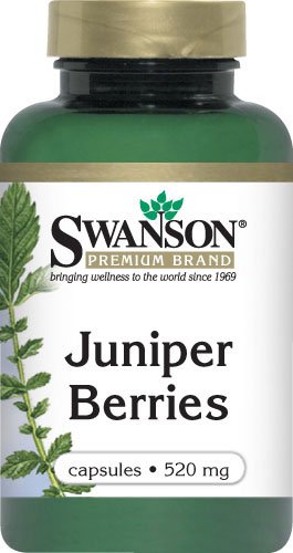 Swanson Juniper Berries Digestive Immune System Health Fiber Herbal Supplement 520 mg 100 Capsules (Caps)