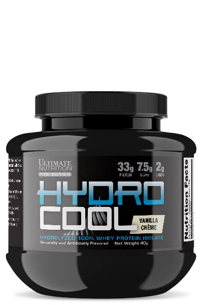 Ultimate Nutrition HydroCool 100% Whey Protein Isolate Powder - 33g Protein, 7.5g BCAAs, No Fat or Gluten (Vanilla, 40g Sample Size)