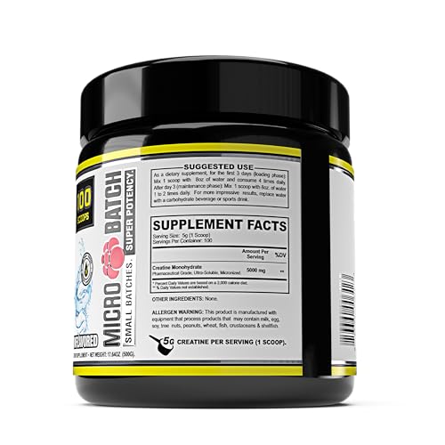 Man Sports 100% Pure Creatine Monohydrate Powder, Neutral, 500 Gram - 100 Servings