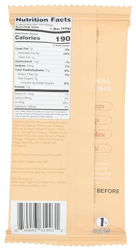 Balanced Tiger Vanilla Chai Protein Bar, Gluten Free, Non GMO, 1.55 Ounces (Pack Of 12)