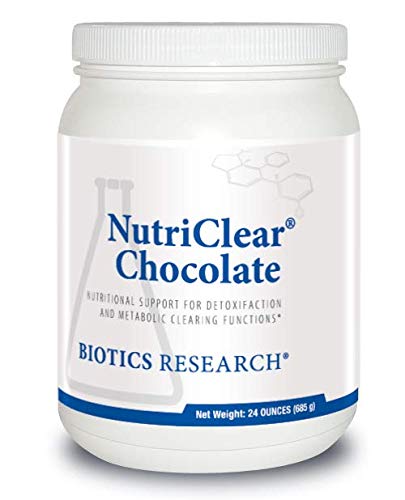 Biotics Research NutriClear Chocolate -Chocolate Powder. Nutritional Support for Detoxification and Metabolic Clearing. Healthy Body Composition. 17 g Organic Pea Protein Per Serving 24 Oz