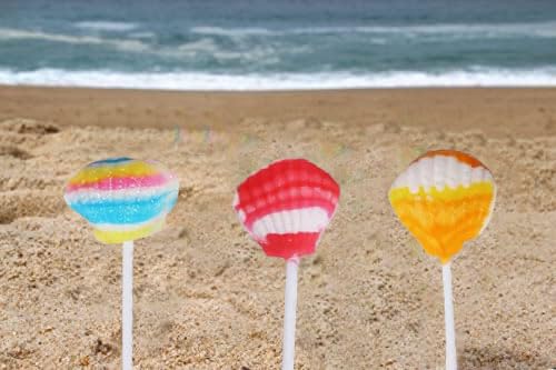 Seashell Candy Lollipops  24 Suckers Individually Wrapped Bulk  Great for Mermaid Party Favors  Beach  Ocean Themed  Candy Buffet  Cake Toppers  Birthday Candy for Kids