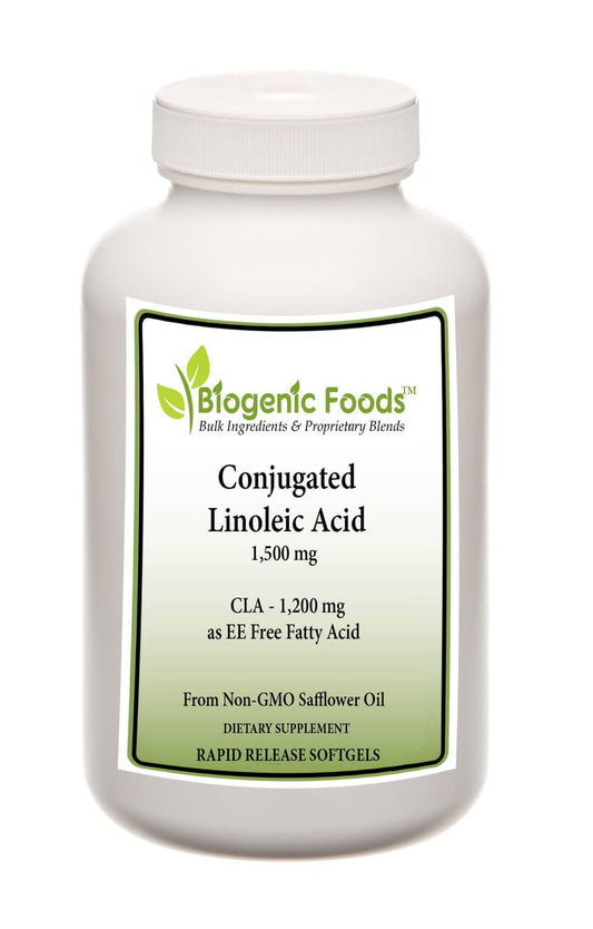 Biogenic Foods Conjugated Linoleic Acid Oil - Free Fatty Acid 1,200 mg of Natural Sourced CLA - 1,500 mg - 60 Capsules