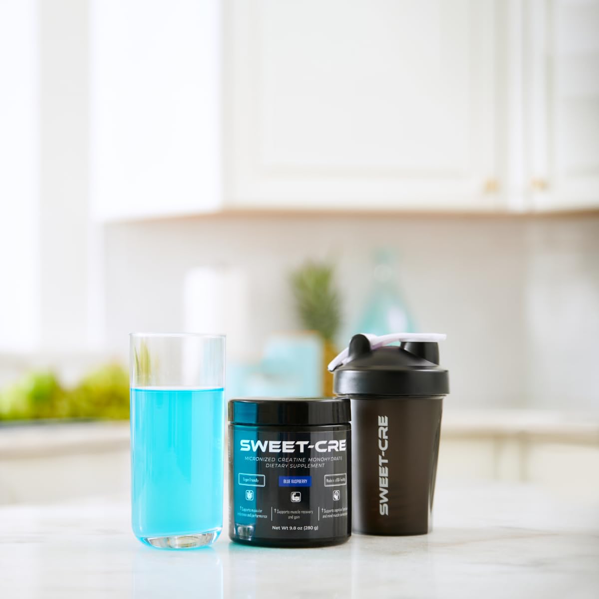 Sweet Cre Creatine Monohydrate - 5g Creatine Monohydrate Powder - Advanced Creatine for Women and Men - Bulk Supplements Creatine - Delicious Fruit Punch Flavor - 9.8oz (40 Servings, Blue Raspberry)