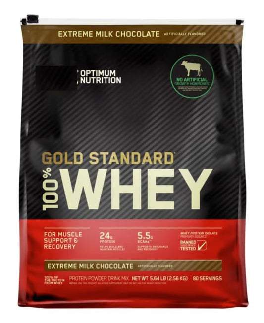 Nutrition Gold Standard 100% Whe'y Protein Powder, Extreme Milk Chocolate, 5.64 lbs