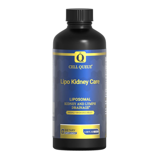 Cell Queue Kidney Cleanse Supplement - Liposomal Kidney Care, Kidney Cleanse Detox & Repair, Support Bladder & Urinary Tract - 3.38oz Liquid