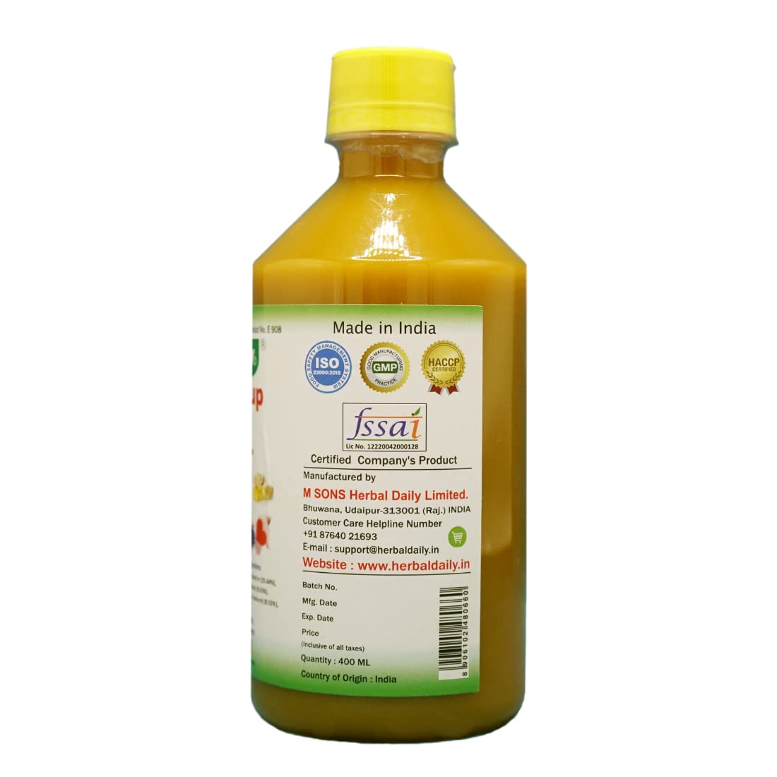 HERBAL DAILY Liver Supplement: Liver Support, Liver Cleanse & Repair with Turmeric, Bitter Guard, ACV, Garlic, Ginger, Honey, Lemon (400ml)