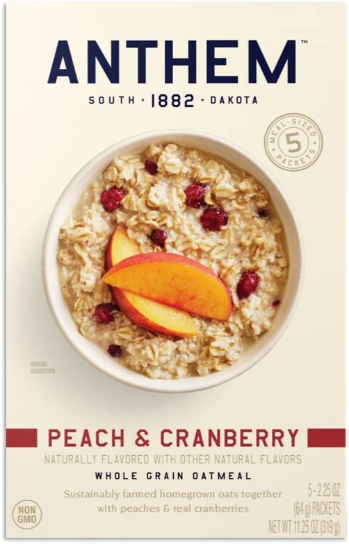 Anthem Peach  Cranberry Instant Oatmeal Packets