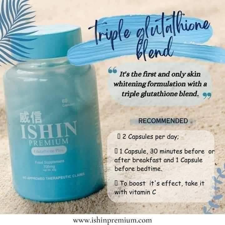 Ishin Premium Glutathione Plus Food Supplement, 60 Capsules