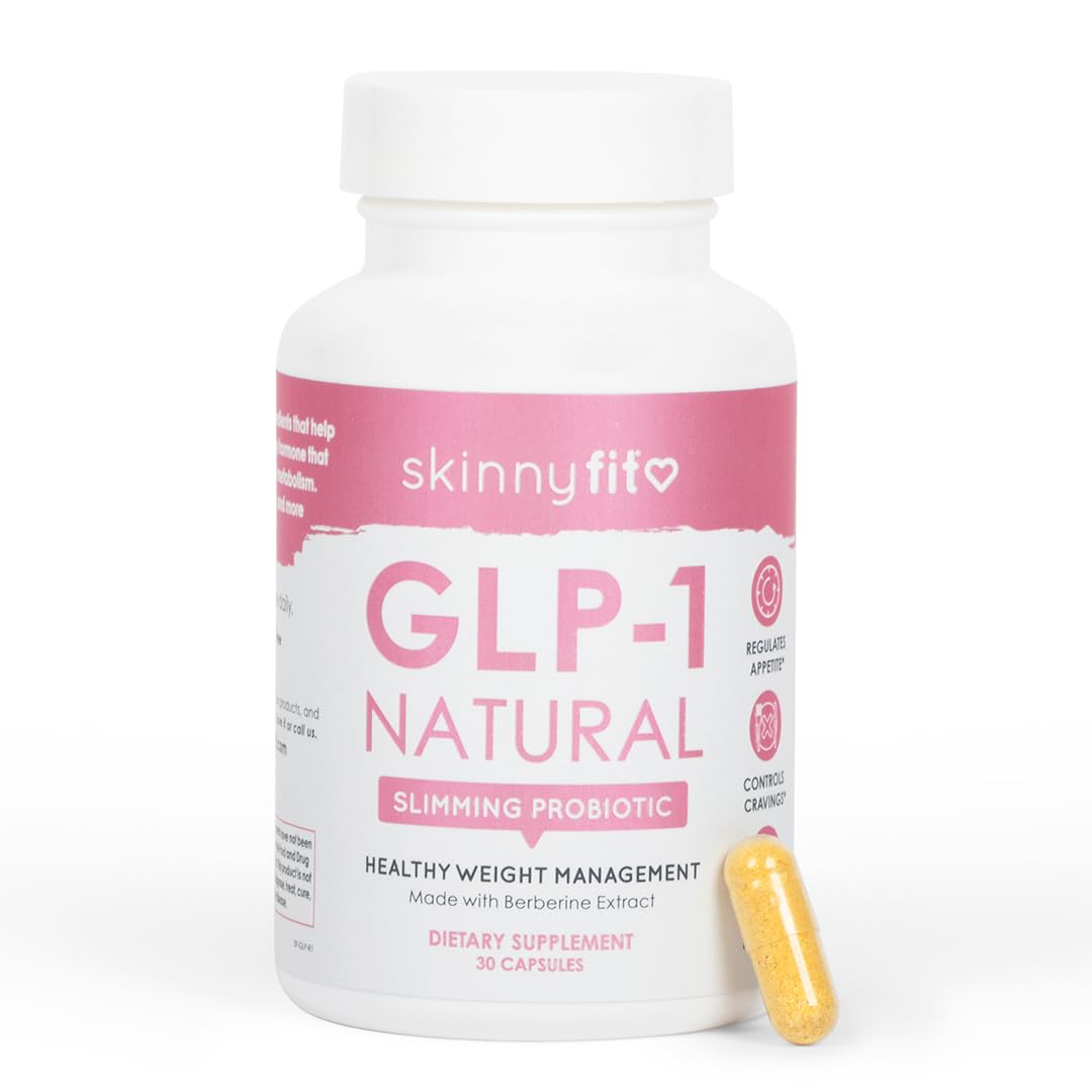 SkinnyFit GLP-1 Natural, Weight Management & Gut Health Support, Probiotic + GLP-1 Activator, Appetite Control, Digestion, Metabolism, Natural & Non-Stimulant, 60 Capsules