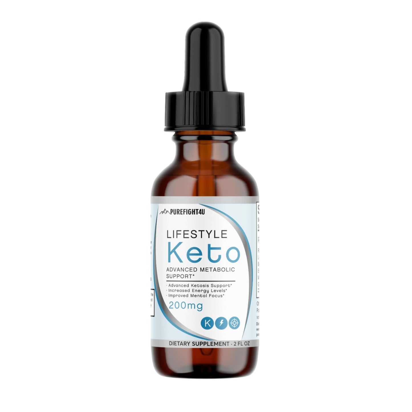 PureFight4U Lifestyle Keto Drops Full Strength, Increase Energy, Stamina and Metabolism, Weight Management Dietary Supplement | 2 FL OZ