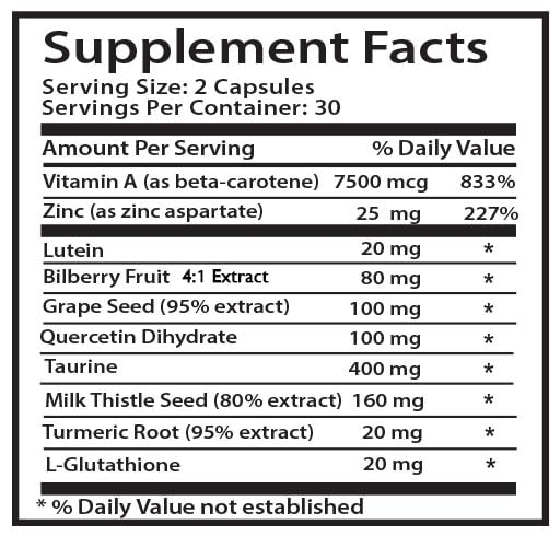 Sharp focus - EYE VISION SUPPLEMENT - Clear image, Eye support, Vision precision, Focus advantage, Bright details, Clearer scenes, Pure view, Lens support, Daily vision 2 Bottle 120 Capsules