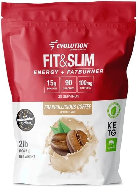 Evolution Advance Nutrition Fit & Slim Blend - Grass-Fed Whey Protein Powder for Easy Digestion, Keto-Approved, Non-GMO, Stevia Sweetened, Natural Flavor - 2 Pounds (Frappullicious Coffee)