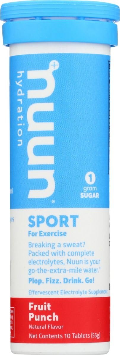 Nuun Sports: Fruit Punch Electrolyte Enhanced Drink Tablets, 10 Count (Pack of 3)