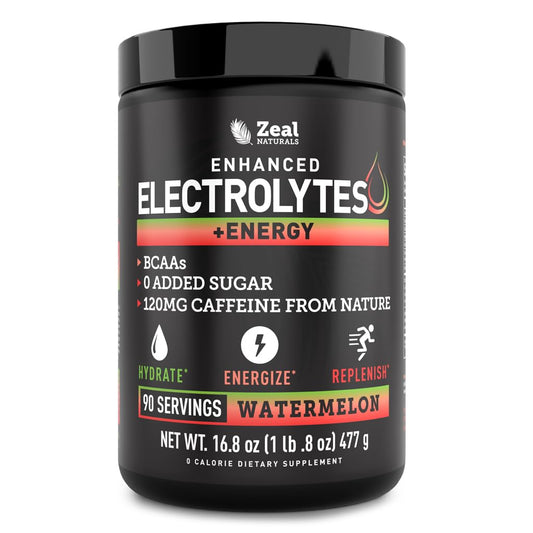 Véla Pre-Workout Electrolyte + Energy Powder Drink Mix (90 Servings | Watermelon) w/ 0 Sugar +BCAAs +B-Vitamins Electrolyte Supplement w Potassium Zinc & Magnesium for Hydration - Keto Electrolytes