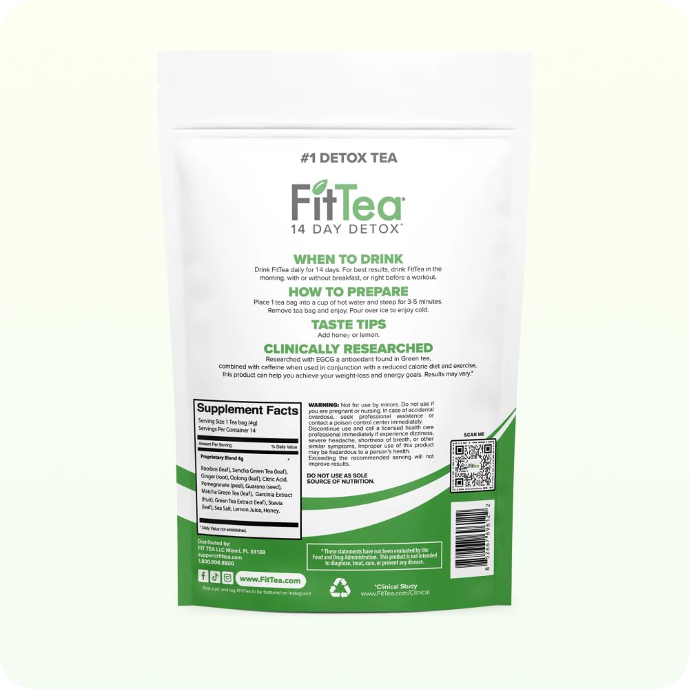 FitTea The Original 14 Day Detox Tea for Weight Loss and Belly Fat - Detox Cleanse Weight Loss Tea for Women and Men - Clinically Tested Slim Tea Detox Drink