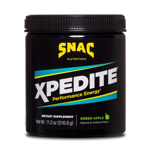 SNAC XPEDITE Preworkout Performance Energy Drink Supplement, Green Apple Pre Workout Powder (24 Servings)