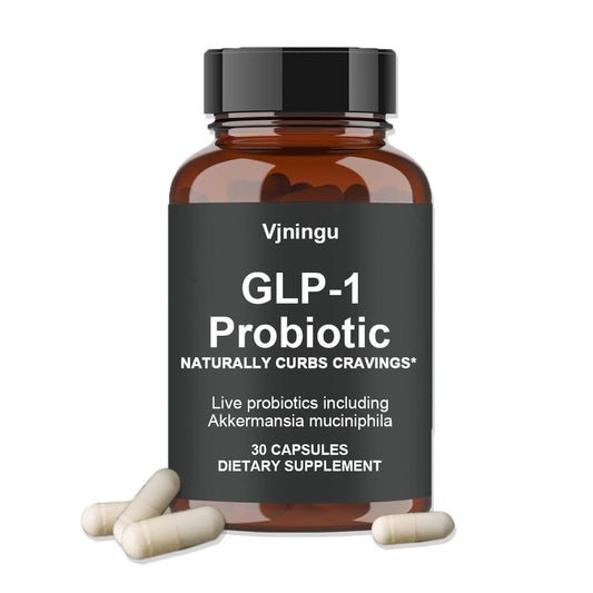 Vjningu GLP-1 Probiotic - 500M AFU Multi-Strain Probiotic + Prebiotic, Naturally Support GLP-1 Production, Delayed Release, Third-Party Tested, for Men & Women-30 Capsules (1pc)