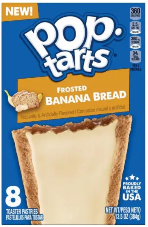 Frosted Toaster Pastry Variety Banana Bread Boston Creme Donut Apple Cinnamon and Snickerdoodle 135 Ounce Pack of 4  with Make Your Day Bag Clip