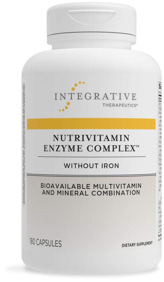 Integrative Therapeutics NutriVitamin Enzyme Complex - Mineral Supplement - Multivitamin & Mineral Supplements with Vitamins C, E & Microbial Digestive Enzymes - Iron & Dairy Free - 180 Capsules