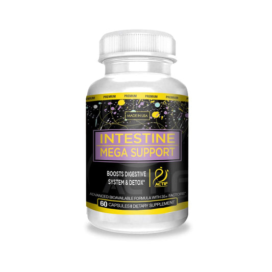 Actif Intestine Mega Support - Maximum Strength Energy Boost & Gut Health - Supports Digestion, Detox & Cleansing