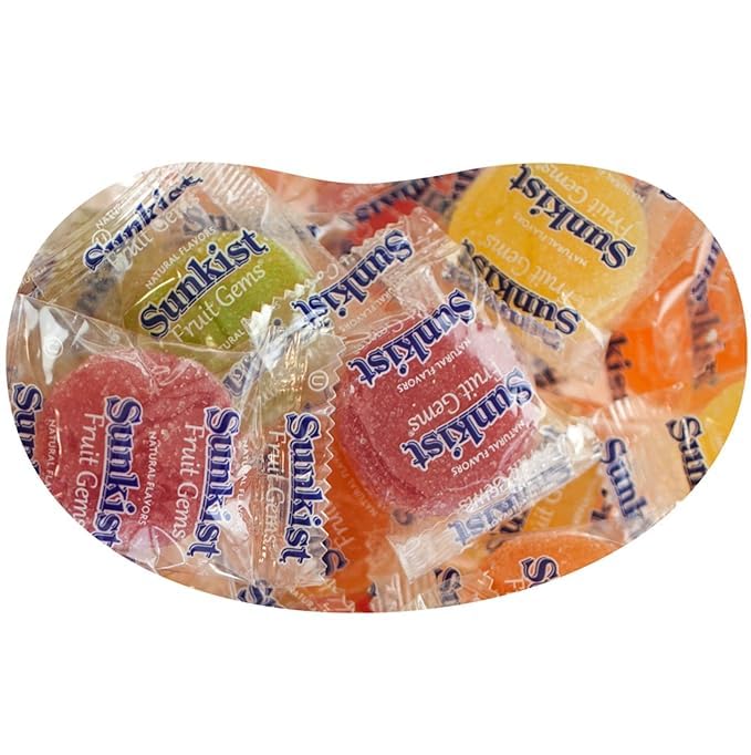 Sunkist Fruit Gems 15Lbs Klub Bulk Snacks Individually Wrapped Assorted Flavors Soft Sugar DustedBulk Candy Made With Real Fruit Juices 24Oz