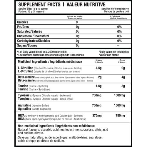 SuperSET Stim-Free | Insane Caffeine Stimulant Free Pre-Workout Formula | 9g L-Citrulline, 750mg HICA, 4g of beta-Alanine (Red White & Boom)