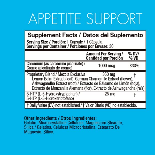 Yes You Can! Appetite Support for Body Weight Management - Healthy Relationship with Food - Includes Natural Ingredients: 5-HTP, Lemon Balm, Chamomile Extract - 30 Capsules, 4 Pack