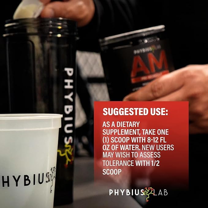 PHYBIUS Lab AM Pre-Workout (Sour Watermelon) Focus, Strength, Powder, 30 Servings