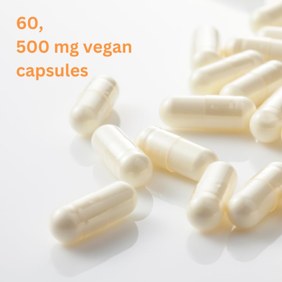 Ultra Pure Glycine - 500mg Capsules - Promotes Sleep, Collagen & Liver Detox* - Vegan, Gluten-Free & Non-GMO - 60 Capsules
