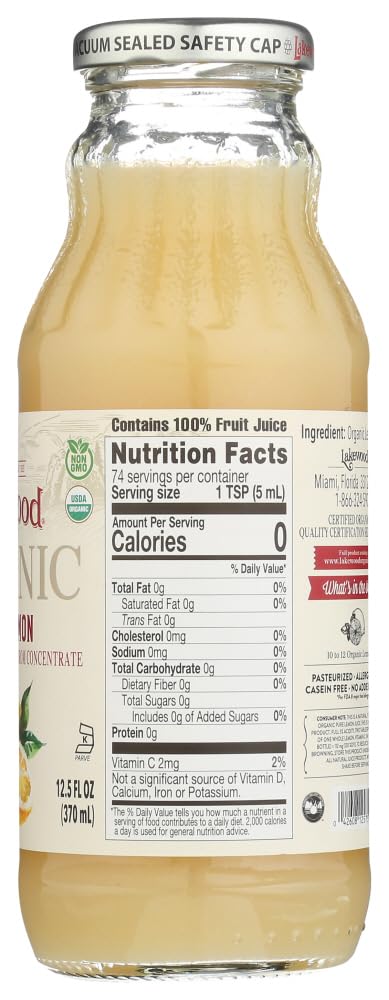 LAKEWOOD JUICE LEMON PURE ORG 125 FO by Lakewood