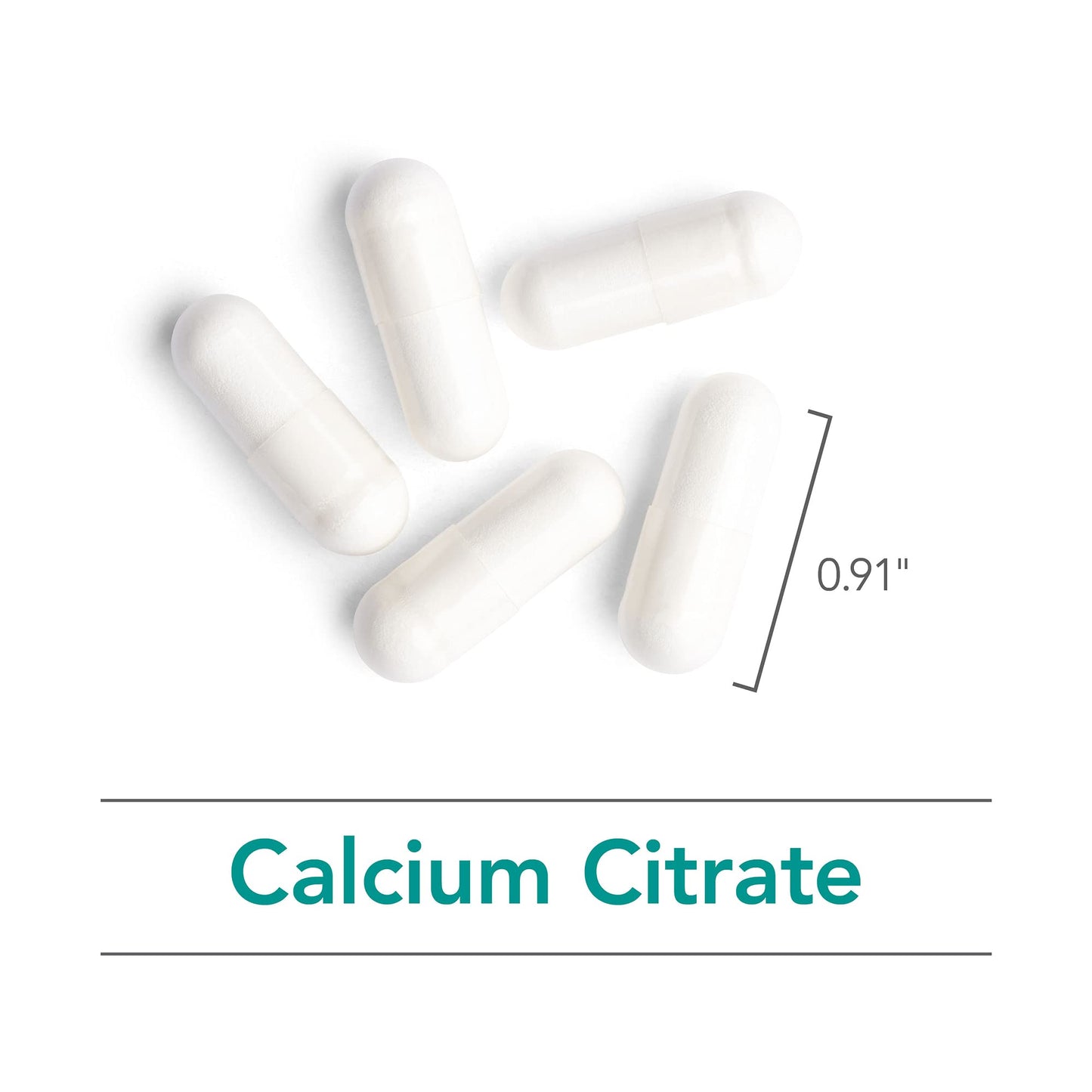 Nutricology Calcium Citrate - Pure Calcium, Bone Strength, Well-Absorbed, Without Vitamin D, Calcium Only, 150mg Supplement, Vegetarian Capsules - 180 Count