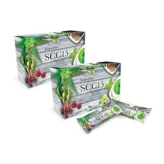 Generic 2 Packs Super Colon Care SCC SCC15 Fiber Probiotics Aid Digest stc Fibre (15 Sachets/Box)