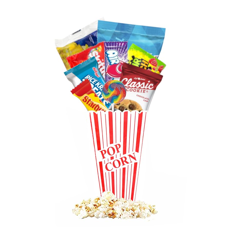 Celebration Gift Popcorn Set Perfect For Fathers Day Gift Teachers Graduations Birthdays  More  Includes Movie Night Snacks Kids Candy Bouquet Thank You Gift Care Package Chocolate Chip