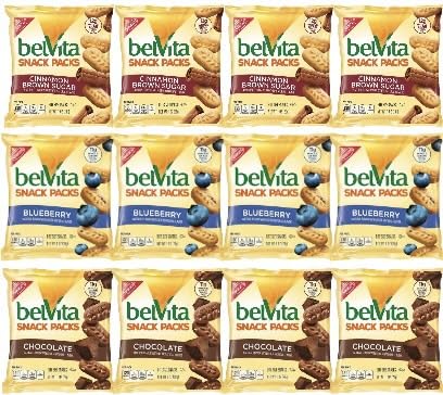 Belvita Breakfast Biscuits BiteSize Snack Packs Variety Pack 1 oz Bags 12 Count
