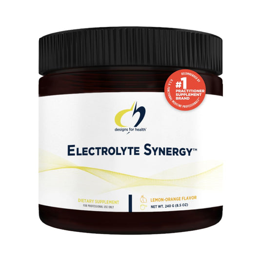 Designs for Health Electrolyte Synergy Powder - Hydration Support Drink Mix Powder Supplement with Vitamin C, D-Ribose + Antioxidants - Natural Lemon-Orange Flavor (30 Servings / 240g)