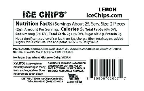 ICE CHIPS Xylitol Candy Tins Lemon 3 Pack  Includes BAND as shown