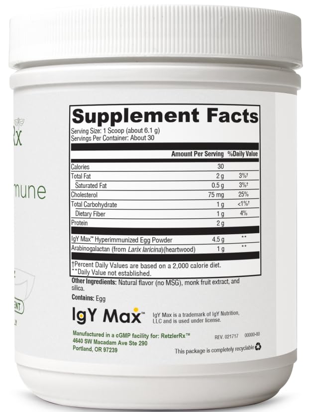 HormoneSynergy Intest-Immune DF Plus - Dairy-Free IgG Immunoglobulin Supplement with Arabinogalactan - Vanilla Flavor - Supports Intestinal Health, Balanced Cytokines & Histamine Ratio - 30 Servings