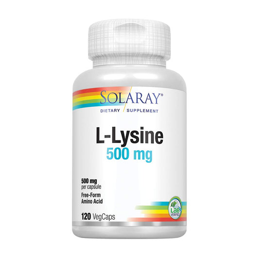 Free-Form L-Lysine 500mg Solaray 120 VegCaps